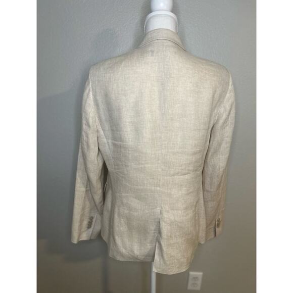 Brooks Brothers 346 women's Milano fit beige linen 2 button blazer size 12P - Picture 5 of 11
